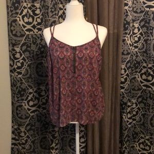 Maurices strappy tank with zipper in front